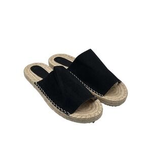 ROSY Black Espadrille Slide‎ - Women Size 41